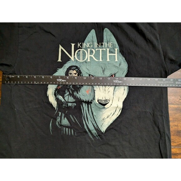 Game of Thrones T-Shirt L King in the North Jon Snow Direwolf Graphic Tee Black - Picture 6 of 7